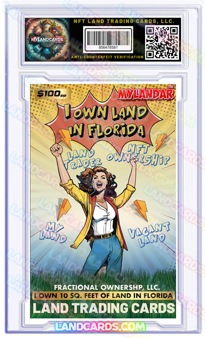 Mylandar - Warrior Comic Card Woman Cheering - Land Trading Card